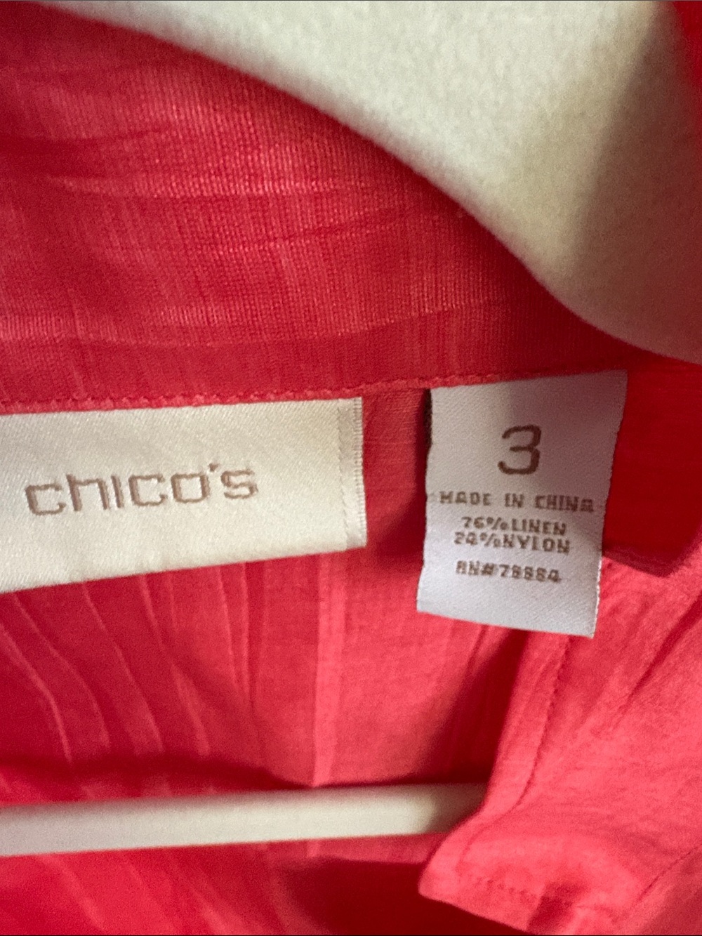 Chico's Bright Red Ruffle-Trim Open Jacket-Size 3 - Picture 3 of 3